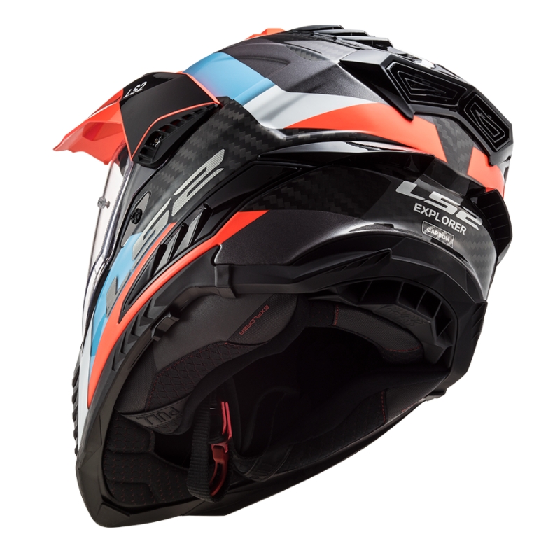 Enduro-Helm LS2 MX701 Explorer C Frontier schwarz-orange-blau
