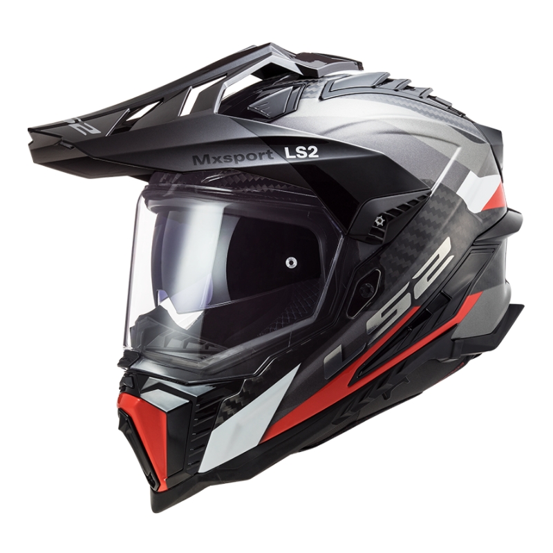 Enduro-Helm LS2 MX701 Explorer C Frontier schwarz-rot-weiß
