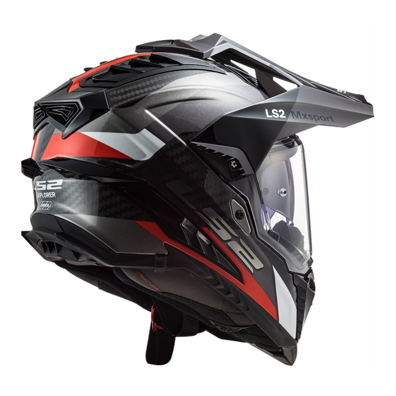 Enduro-Helm LS2 MX701 Explorer C Frontier schwarz-rot-weiß