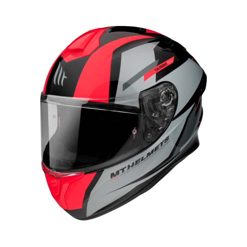 MT FF106 Pro Targo Pro Sound schwarz-grau-fluorrot Integral-Motorradhelm Ausverkauf