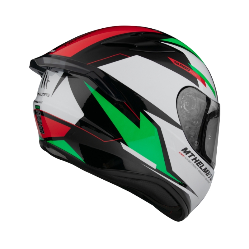 MT FF106 Pro Targo Pro Sound schwarz-weiß-rot-grüner Integral-Motorradhelm Ausverkauf
