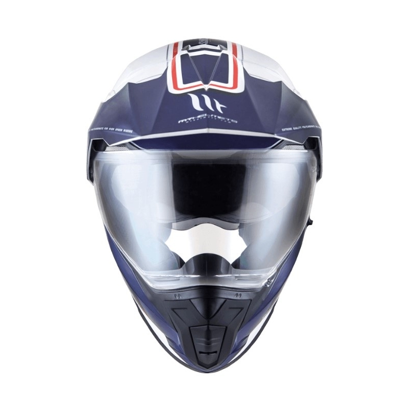 Enduro-Helm MT Synchrony Duosport SV Tourer weiß-blau-rot - Klasse II