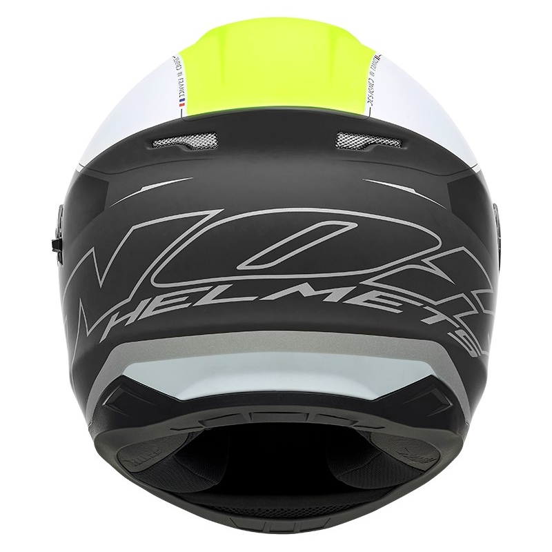 Integral-Motorradhelm NOX N301 Cut schwarz-weiß-fluorgelb - Klasse II Ausverkauf
