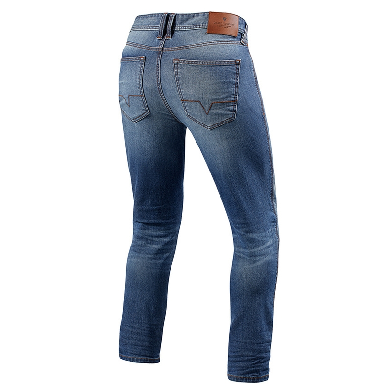 Revit Piston Blau Cropped Motorrad Jeans Ausverkauf