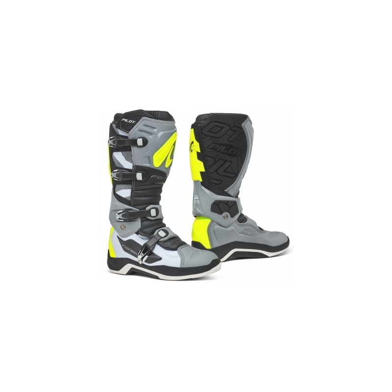 Forma Pilot schwarz-grau-fluo gelb Motorradstiefel