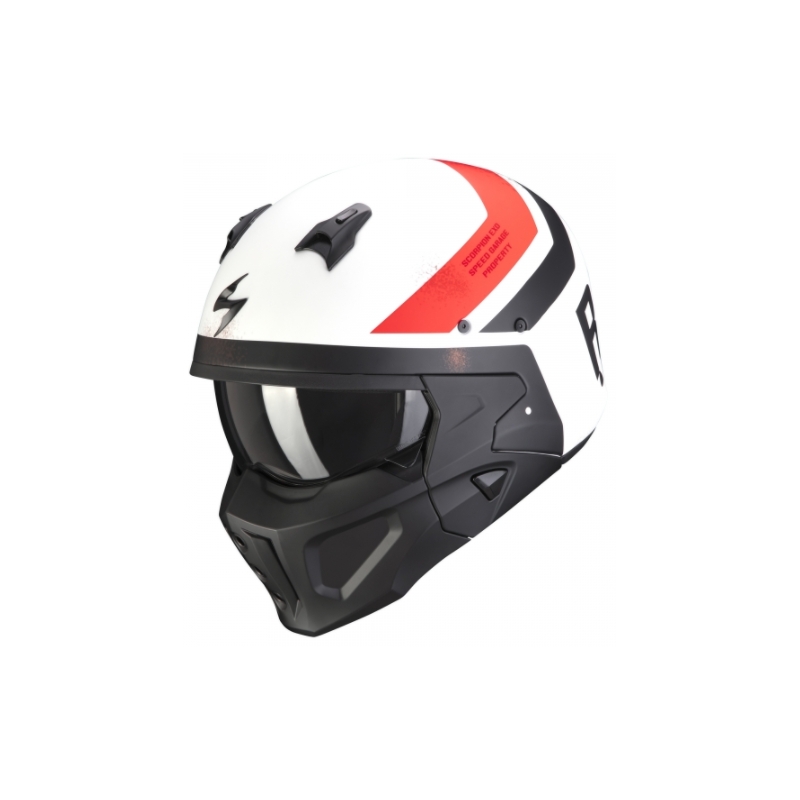 Helm Scorpion COVERT-X T-TRUST weiß-rot-schwarz