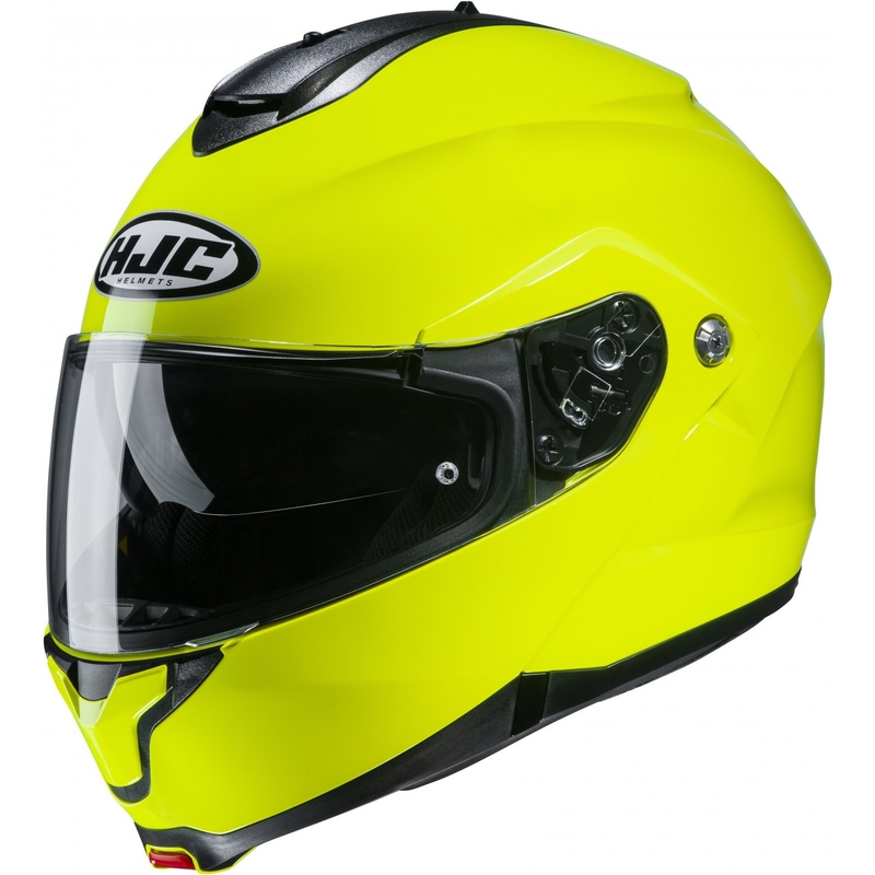 HJC C91 fluo grün flip-up Motorradhelm