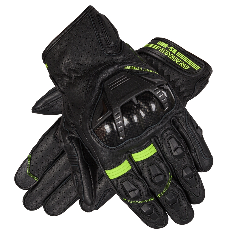Motorradhandschuhe Ozone RS-600 SH schwarz-fluo gelb Ausverkauf