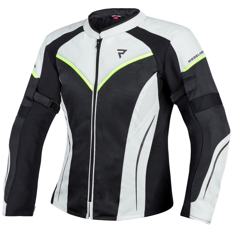 Frauen Rebelhorn Flux Schwarz-Grau Motorradjacke