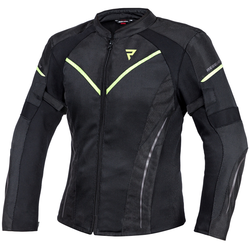 Women's Rebelhorn Flux Schwarz-Fluo Gelbe Motorradjacke