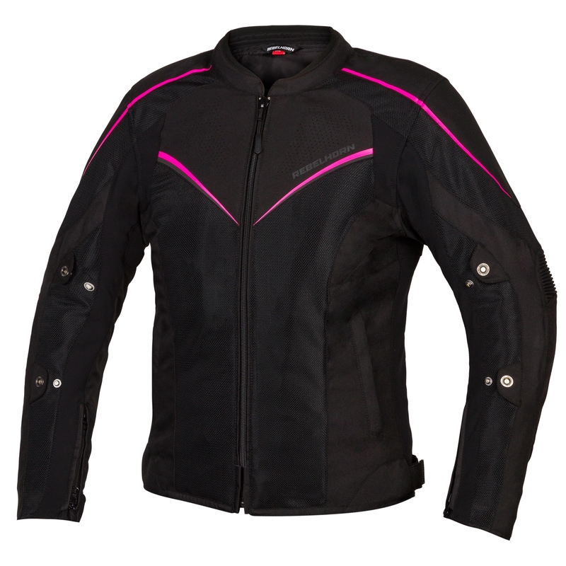 Women's Rebelhorn Hiflow IV Schwarz-Fluo Pink Motorradjacke Ausverkauf