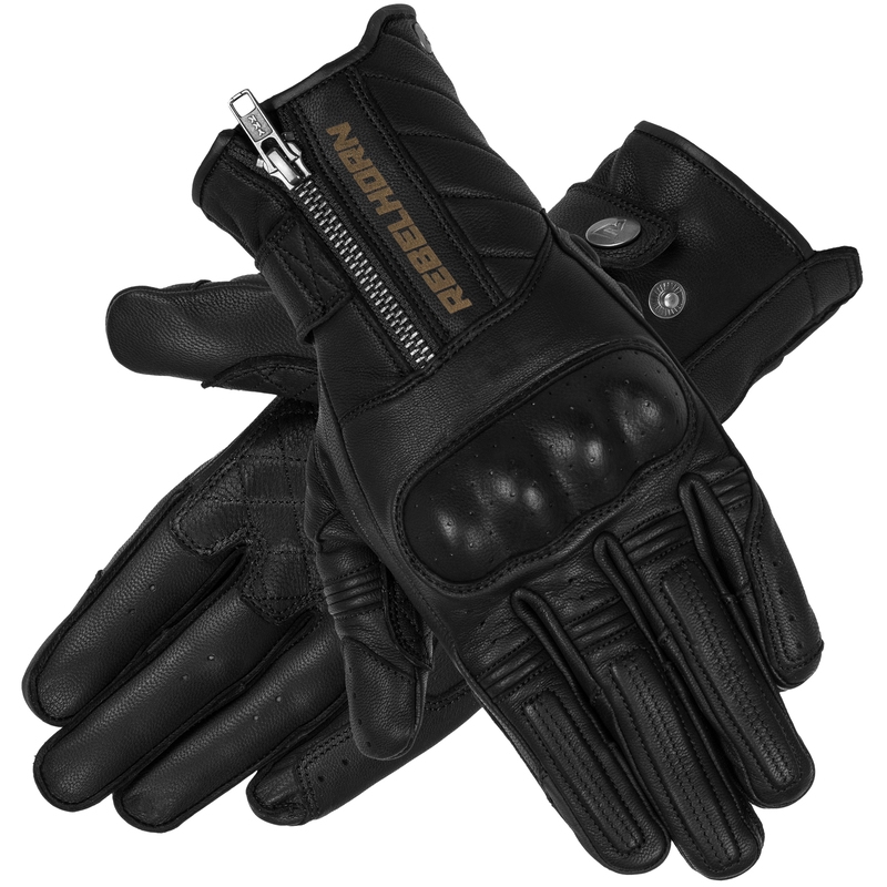 Rebelhorn Hunter Schwarze Motorradhandschuhe Ausverkauf
