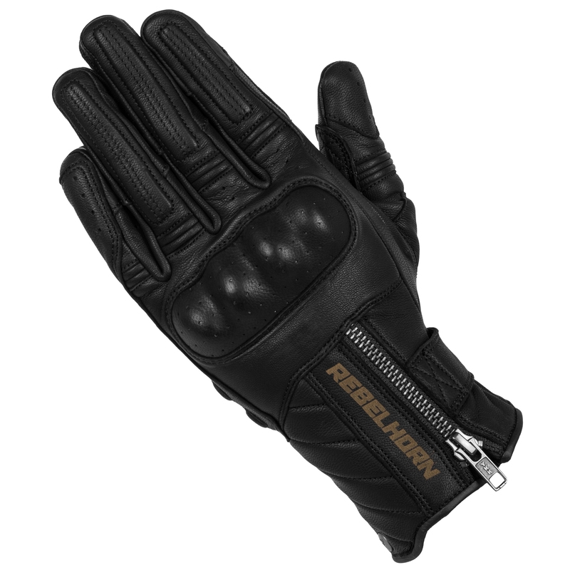 Rebelhorn Hunter Schwarze Motorradhandschuhe Ausverkauf
