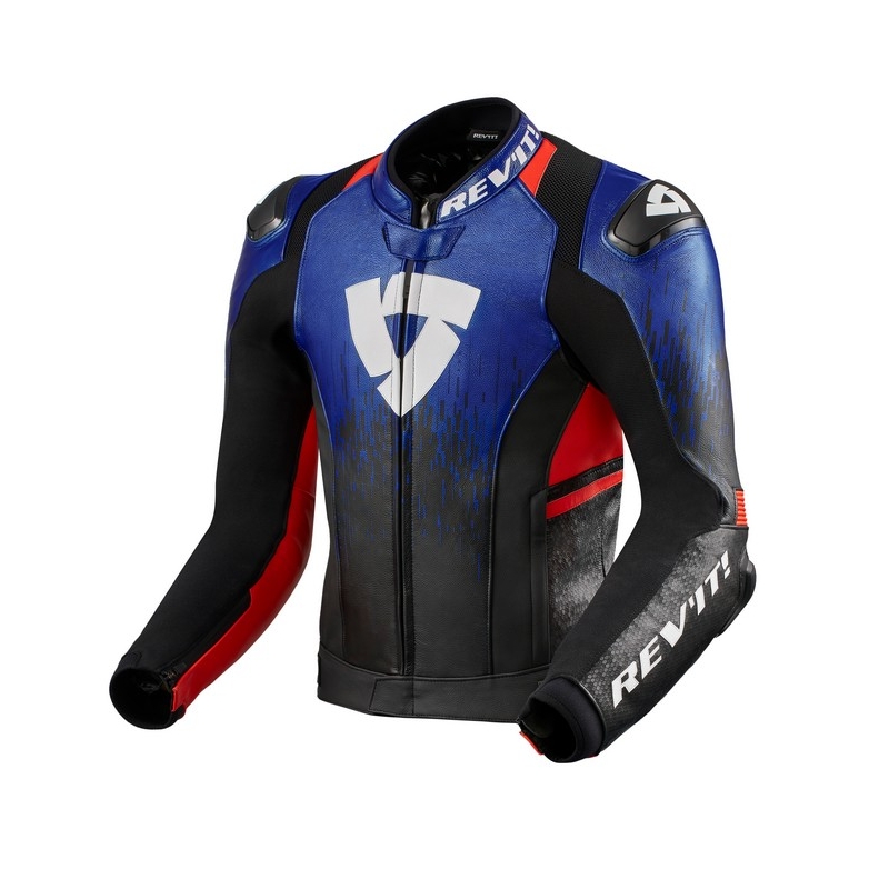 Revit Quantum 2 blau-fluorrote Motorradjacke Ausverkauf