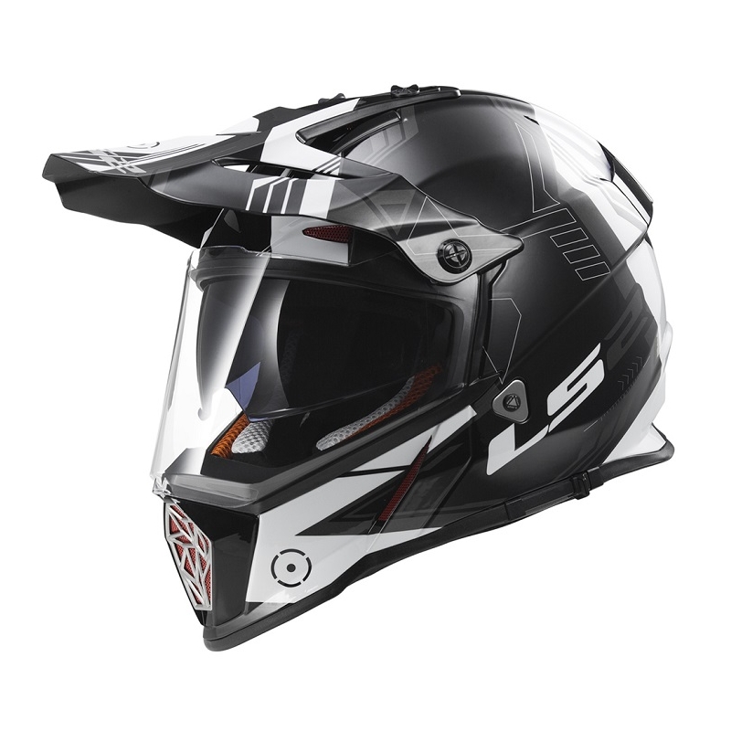 Endurohelm LS2 MX436 Pioneer Trigger schwarz-weiß-titan