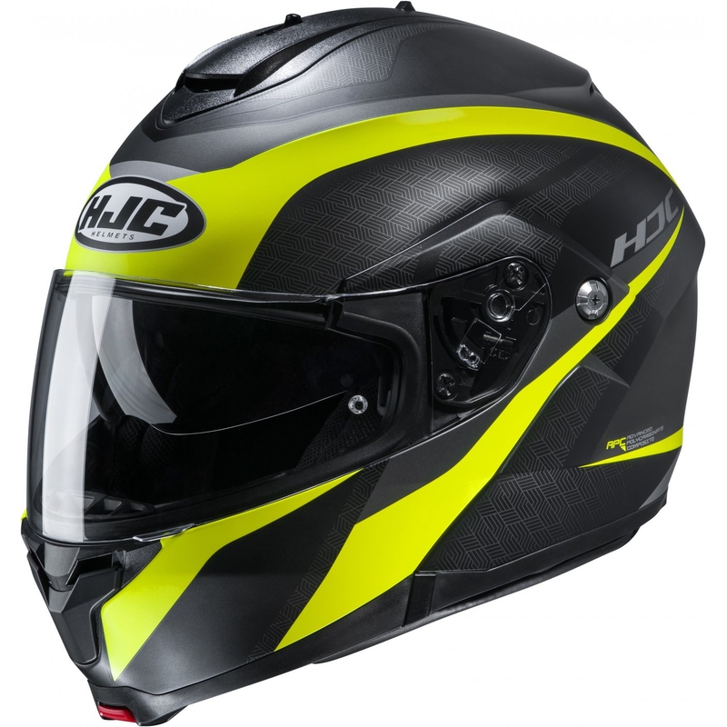 HJC C91 Taly MC4HSF schwarz-grau-fluo-gelber Motorradhelm zum Aufklappen