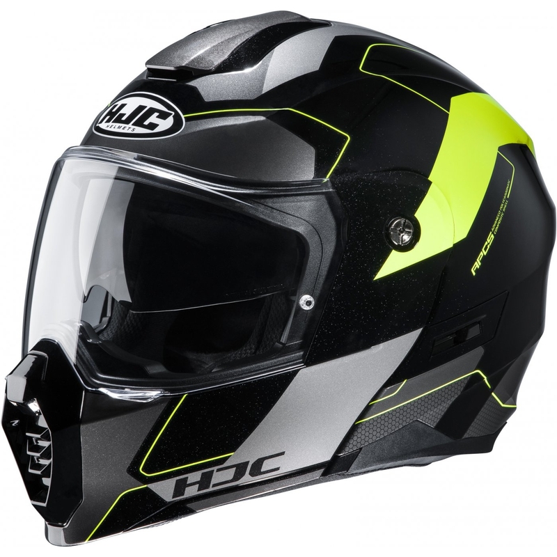 HJC C80 Rox MC4H schwarz-grau-fluo gelb klappbarer Motorradhelm