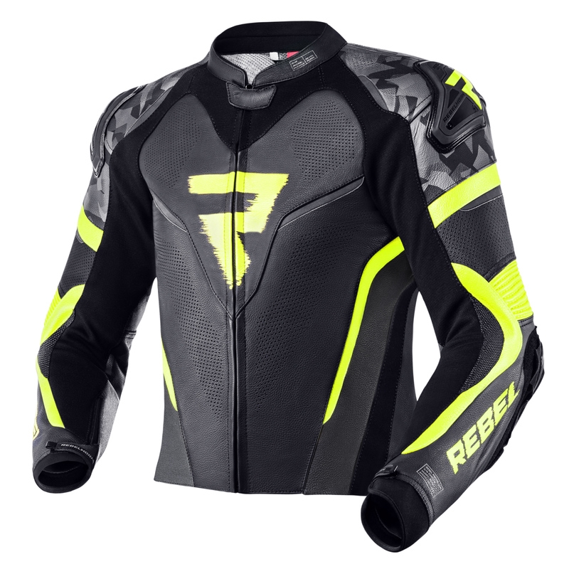 Rebelhorn Rebel schwarz-grau-fluo gelb Motorradjacke Ausverkauf