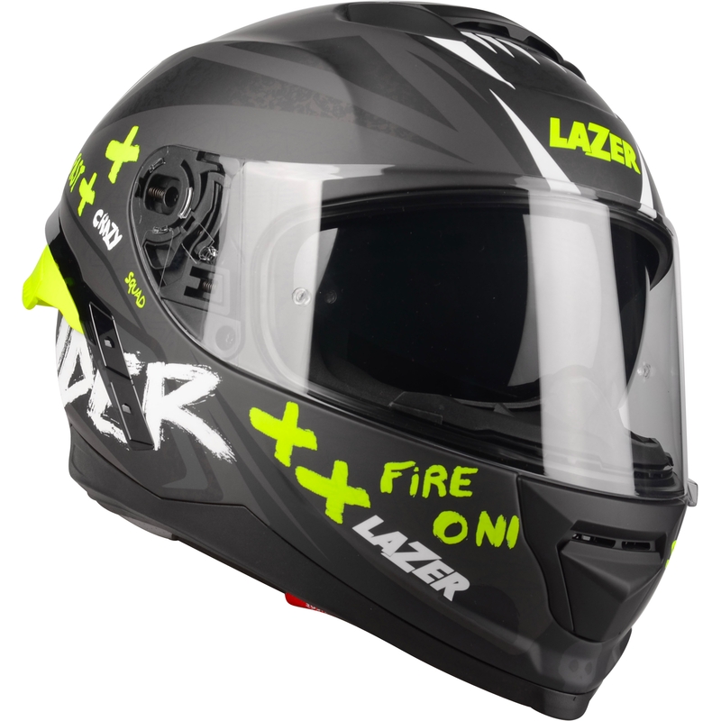 Integral Motorradhelm Lazer Rafale SR Ride Oni grau-weiß-fluo-gelb Ausverkauf