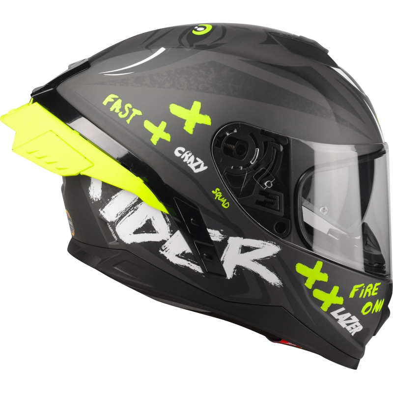 Integral Motorradhelm Lazer Rafale SR Ride Oni grau-weiß-fluo-gelb Ausverkauf