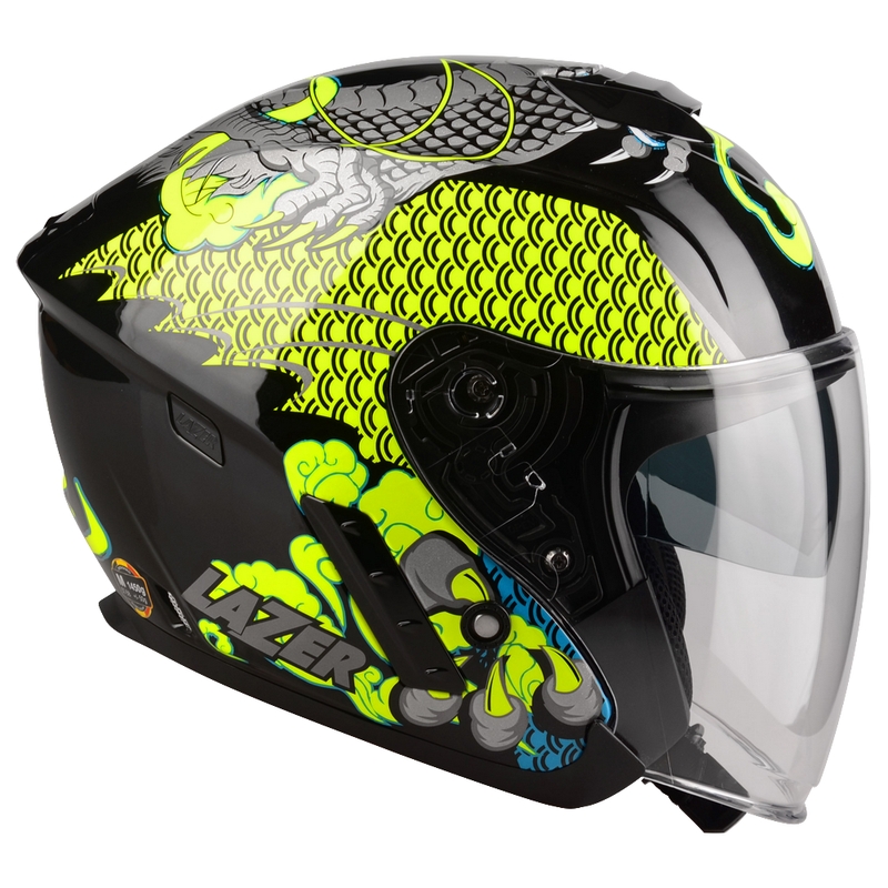 Offener Motorradhelm Lazer Tango S Z-Line Dragon schwarz-fluo gelb