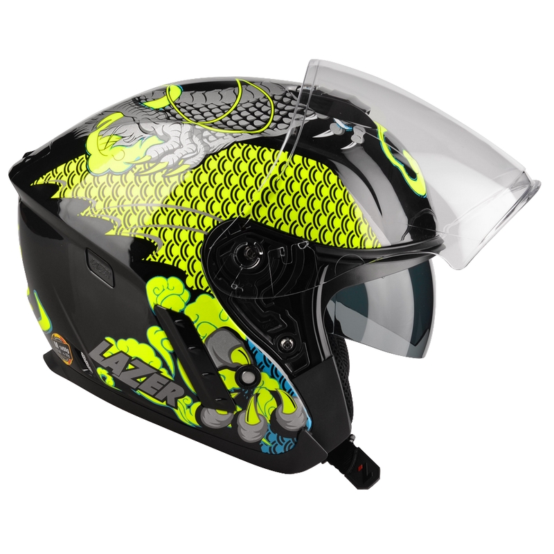 Offener Motorradhelm Lazer Tango S Z-Line Dragon schwarz-fluo gelb