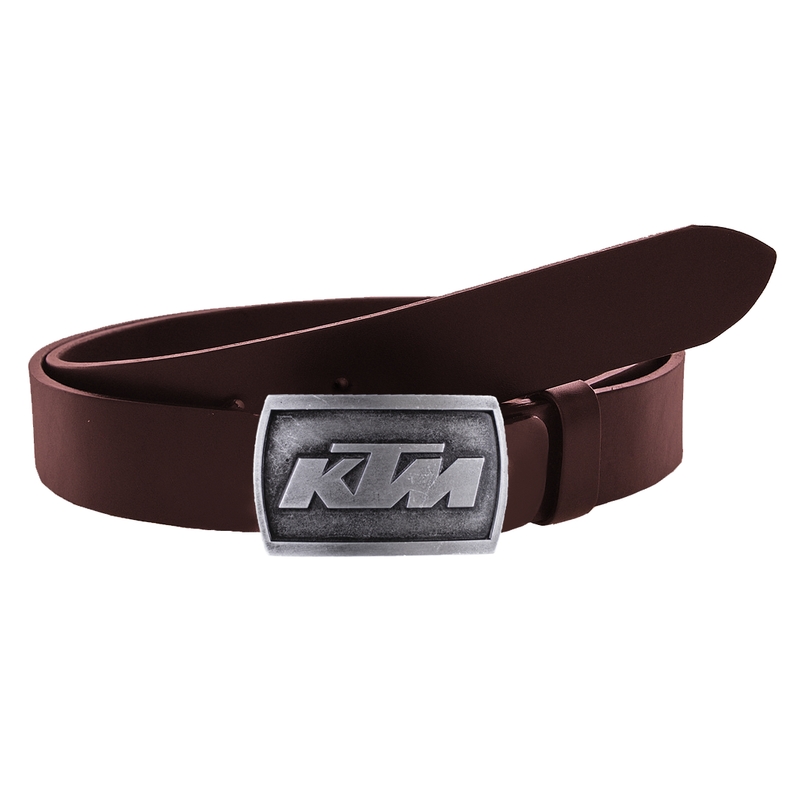 Motorradgürtel aus Leder mit Schnalle KTM braun
