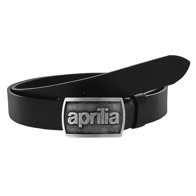 Motorradgürtel aus Leder mit Aprilia-Schnalle