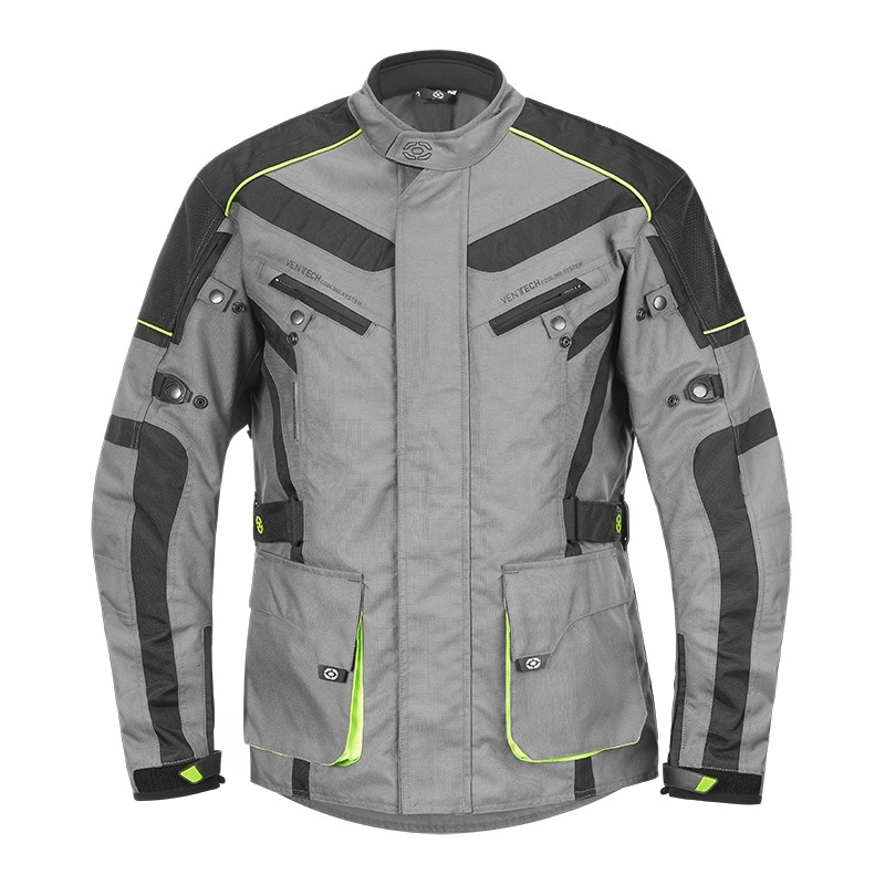 Motorradjacke 4SQUARE Discovery grau-fluo gelb