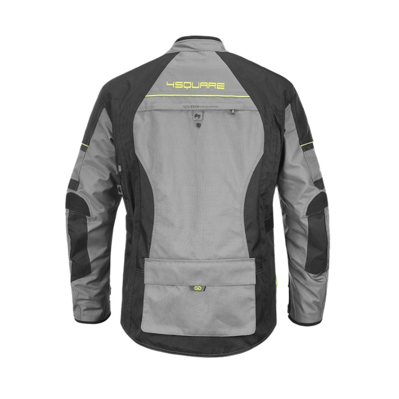 Motorradjacke 4SQUARE Discovery grau-fluo gelb