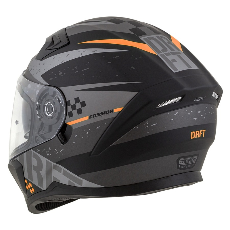 Cassida 3.0 DRFT Integral Motorradhelm matt grau-schwarz-orange