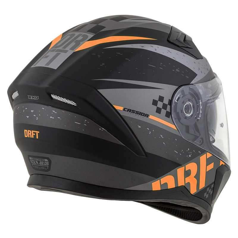 Cassida 3.0 DRFT Integral Motorradhelm matt grau-schwarz-orange