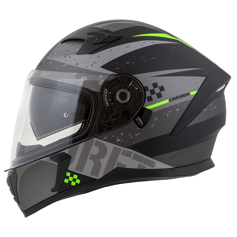 Integral Motorradhelm Cassida 3.0 DRFT matt grau-schwarz-grün