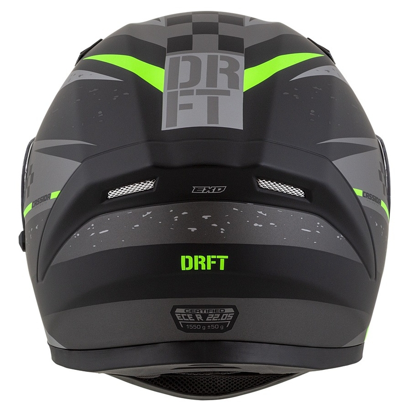 Integral Motorradhelm Cassida 3.0 DRFT matt grau-schwarz-grün