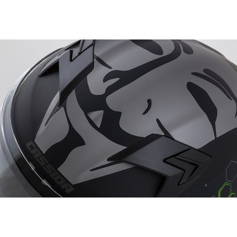 Cassida 3.0 Hack Integral Motorradhelm Grün-Schwarz Matt