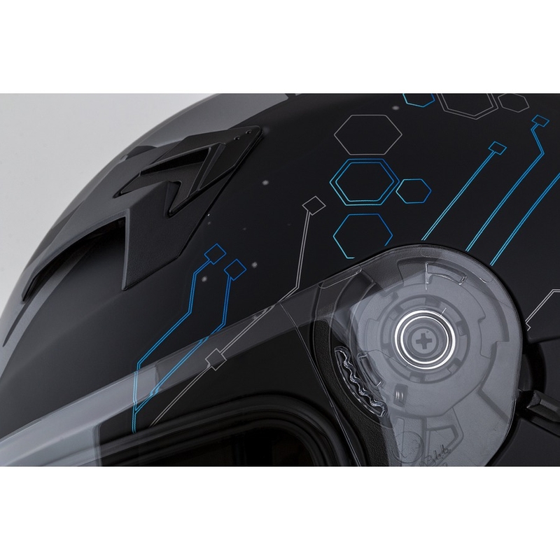 Cassida 3.0 Integrierter Motorradhelm Hack blau-schwarz-matt