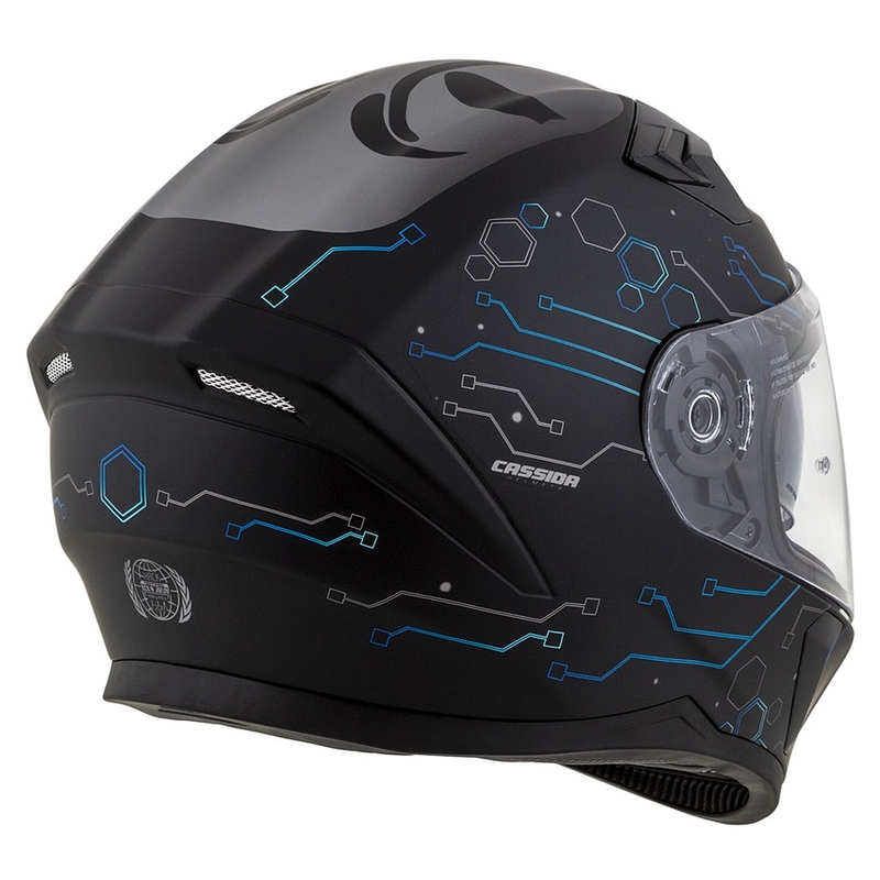 Cassida 3.0 Integrierter Motorradhelm Hack blau-schwarz-matt