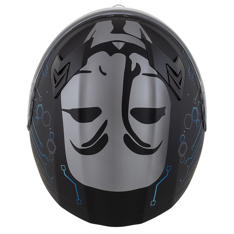 Cassida 3.0 Integrierter Motorradhelm Hack blau-schwarz-matt