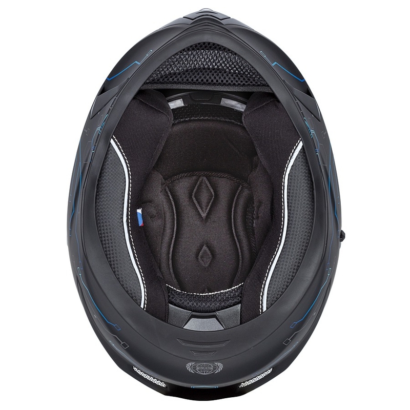 Cassida 3.0 Integrierter Motorradhelm Hack blau-schwarz-matt