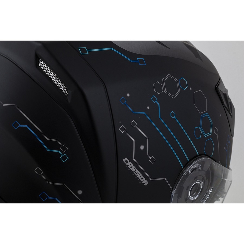 Cassida 3.0 Integrierter Motorradhelm Hack blau-schwarz-matt