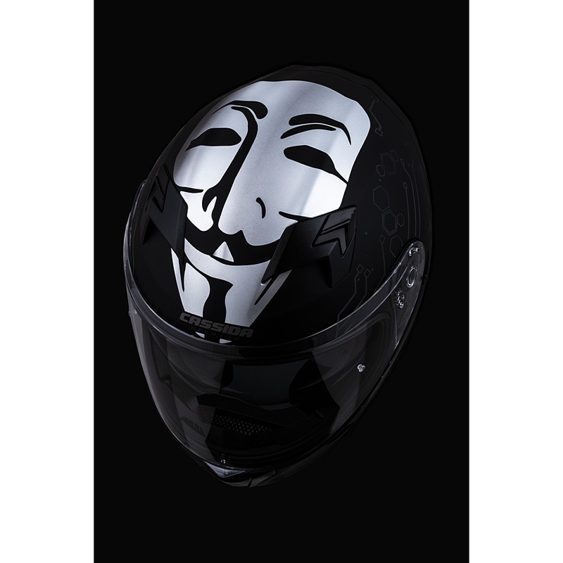 Cassida 3.0 Integrierter Motorradhelm Hack blau-schwarz-matt