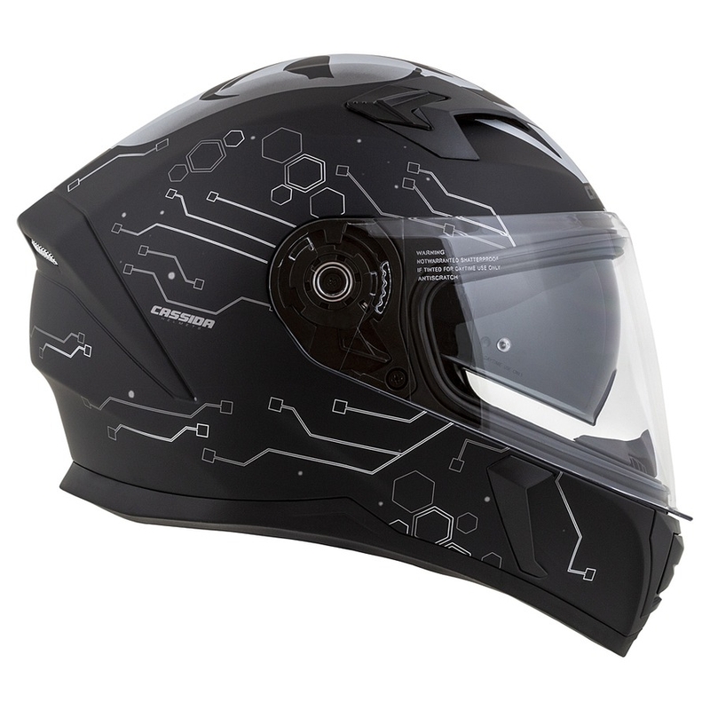 Cassida 3.0 Hack Vision Integral Motorradhelm grau-silber-schwarz matt Ausverkauf