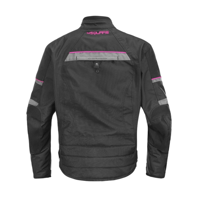 4SQUARE Roadster Damen Motorradjacke in Schwarz und Rosa Ausverkauf