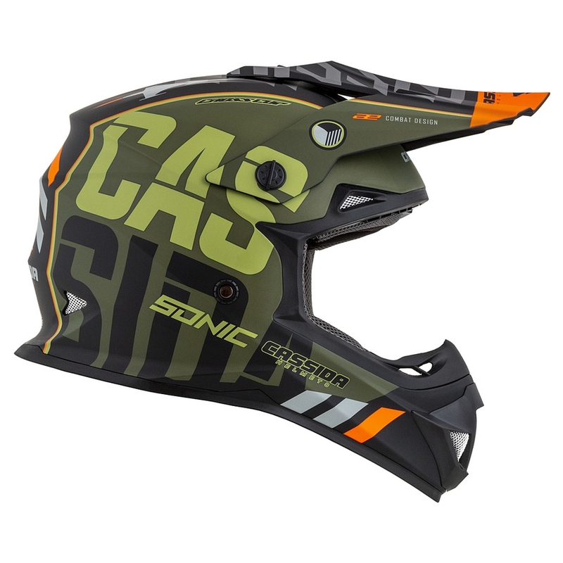 Cassida Cross Cup Sonic Motocross Helm orange-grün matt