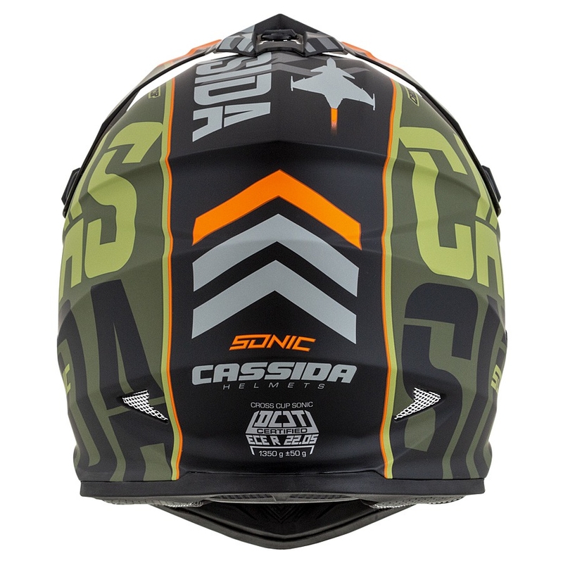 Cassida Cross Cup Sonic Motocross Helm orange-grün matt