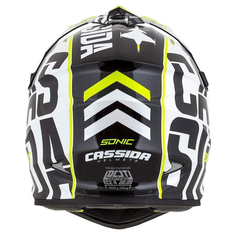 Cassida Cross Cup Sonic Motocross Helm schwarz-weiss-fluo gelb