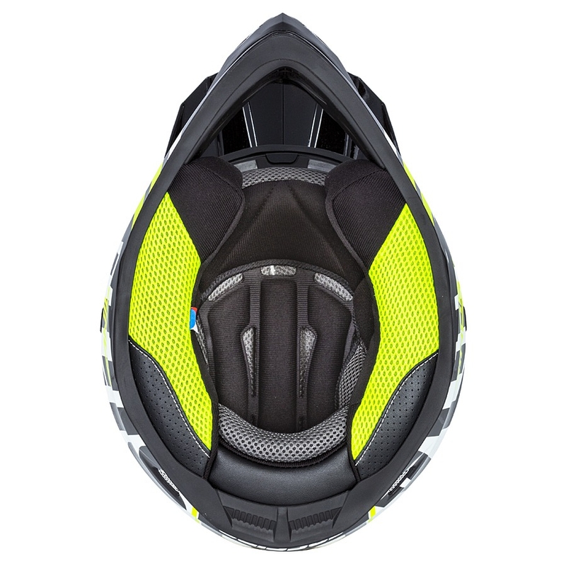 Cassida Cross Cup Sonic Motocross Helm schwarz-weiss-fluo gelb