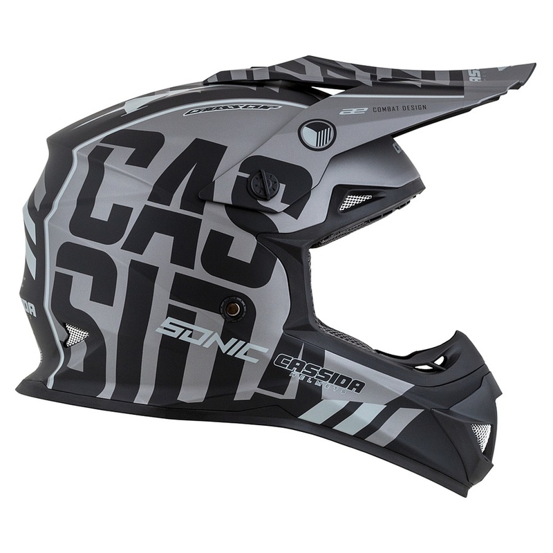Motocross Helm Cassida Cross Cup Sonic schwarz-grau matt Ausverkauf
