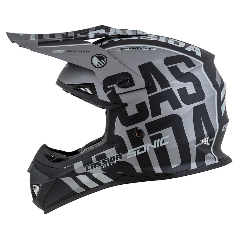 Motocross Helm Cassida Cross Cup Sonic schwarz-grau matt Ausverkauf