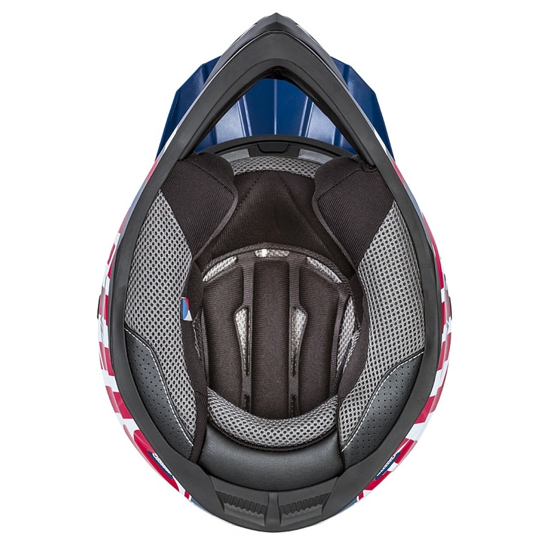 Motocross Helm Cassida Cross Cup Sonic rot-blau-weiß